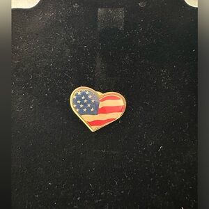 American flag heart lapel
